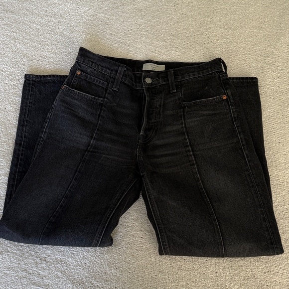 Levi's REVOLVE Altered Straight Leg Black Jeans Distressed Size 27 - Picture 13 of 14